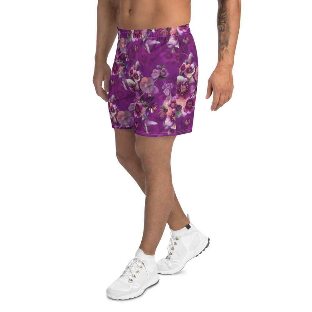 Moody florals - Men's Athletic Long Shorts