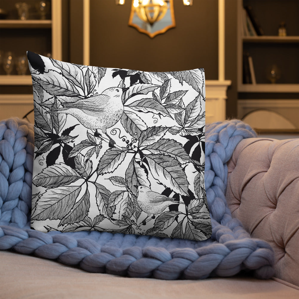 Premium Pillow - Black&White birds