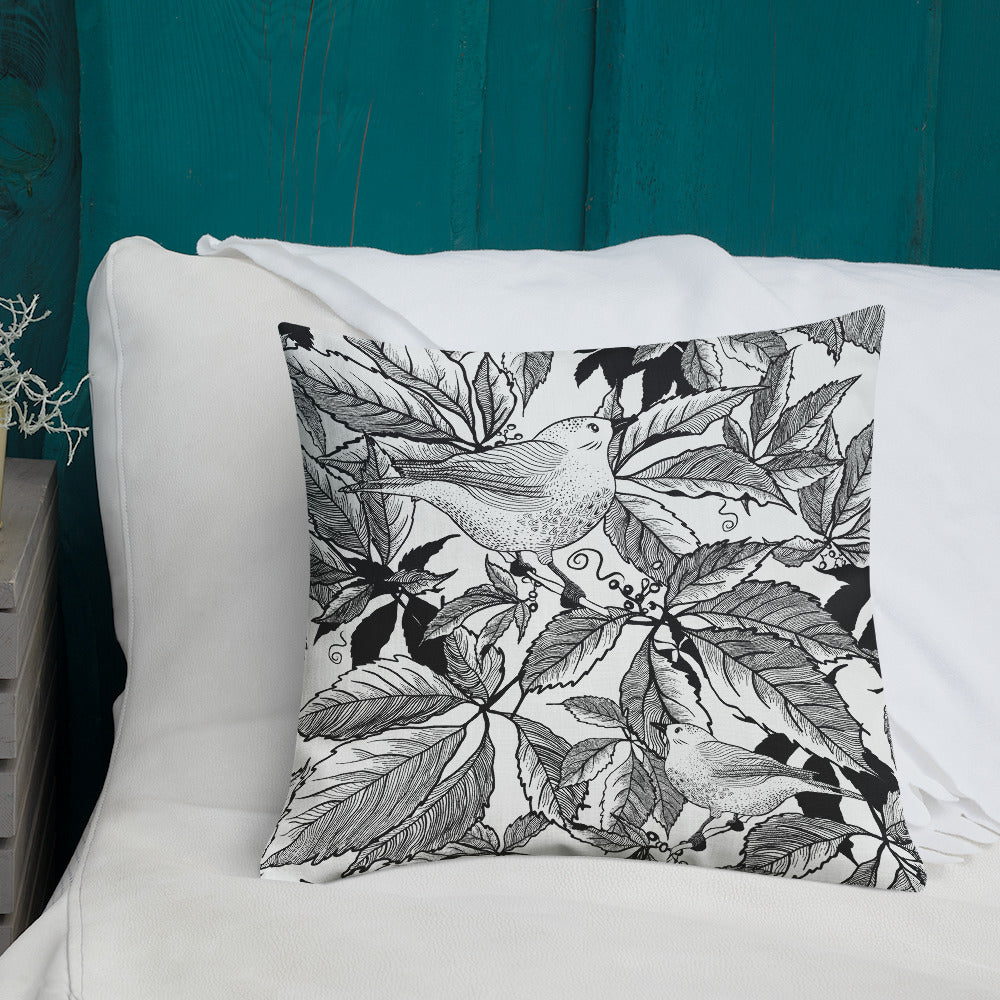 Premium Pillow - Black&White birds