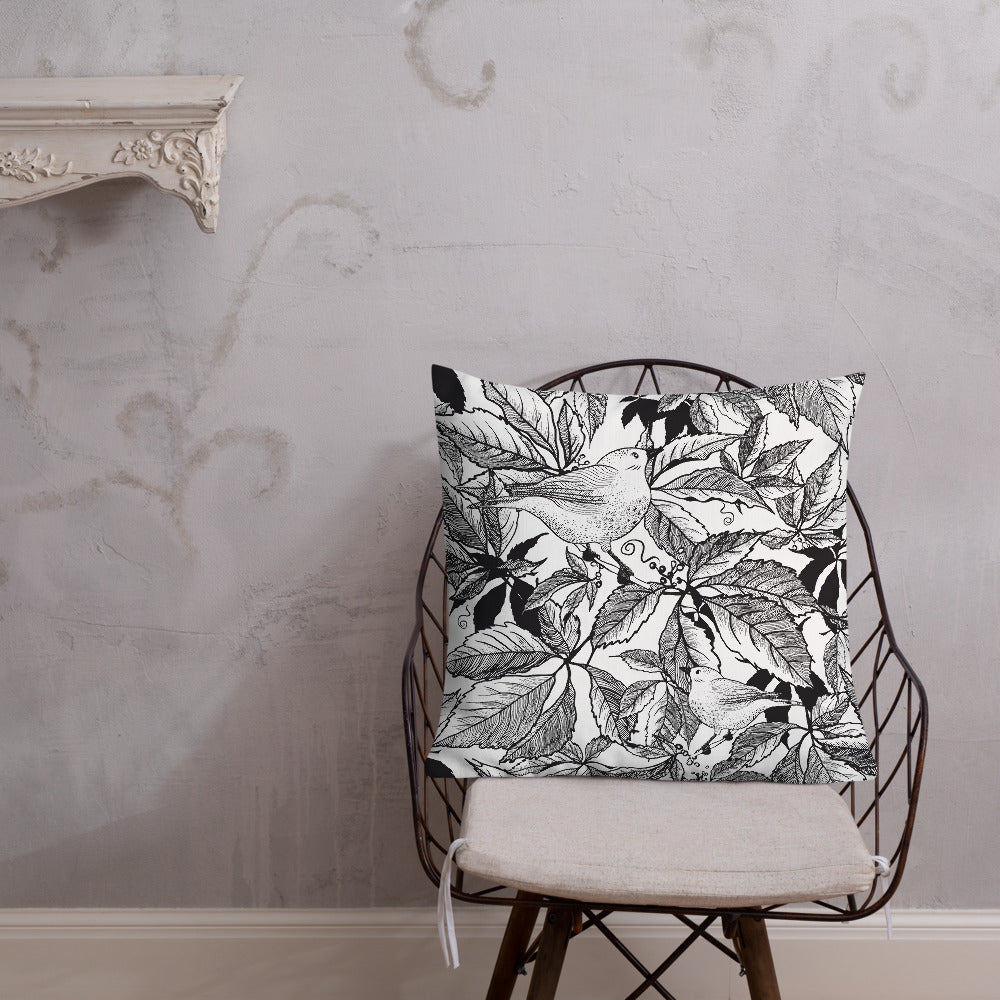 Premium Pillow - Black&White birds
