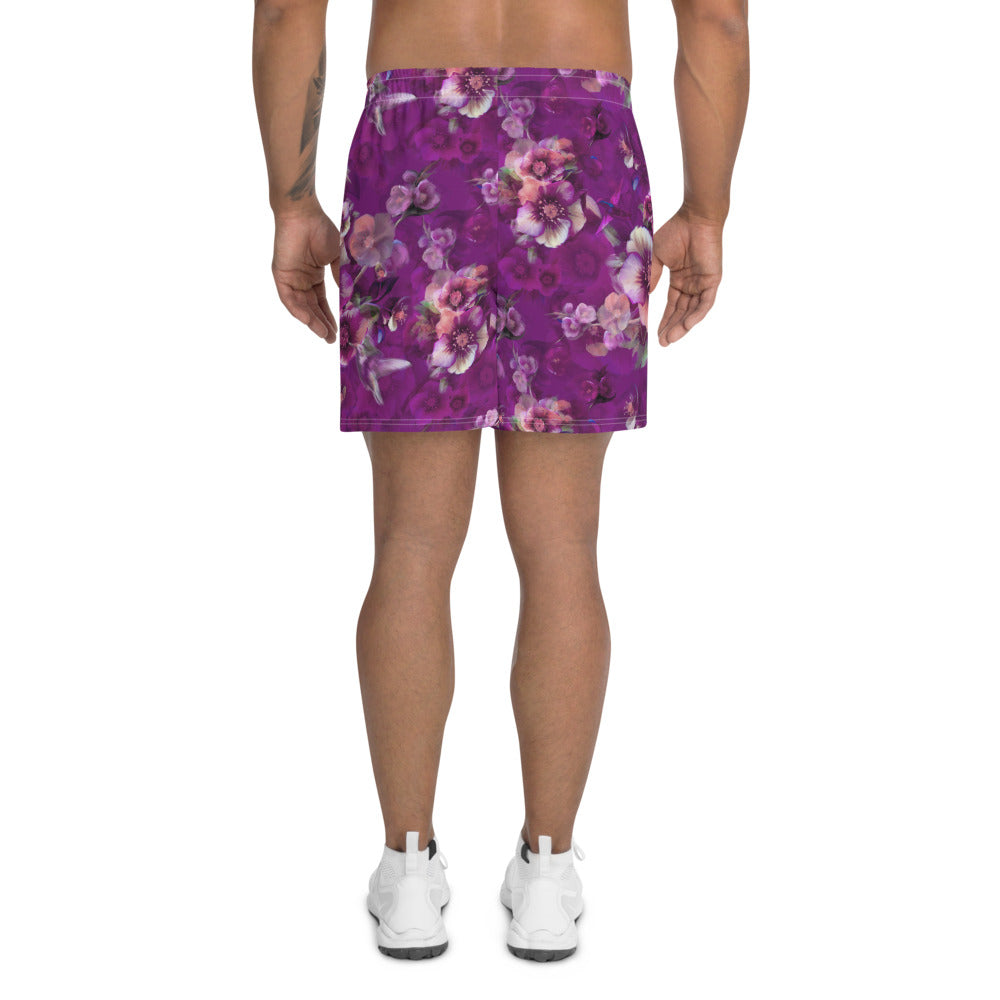 Moody florals - Men's Athletic Long Shorts