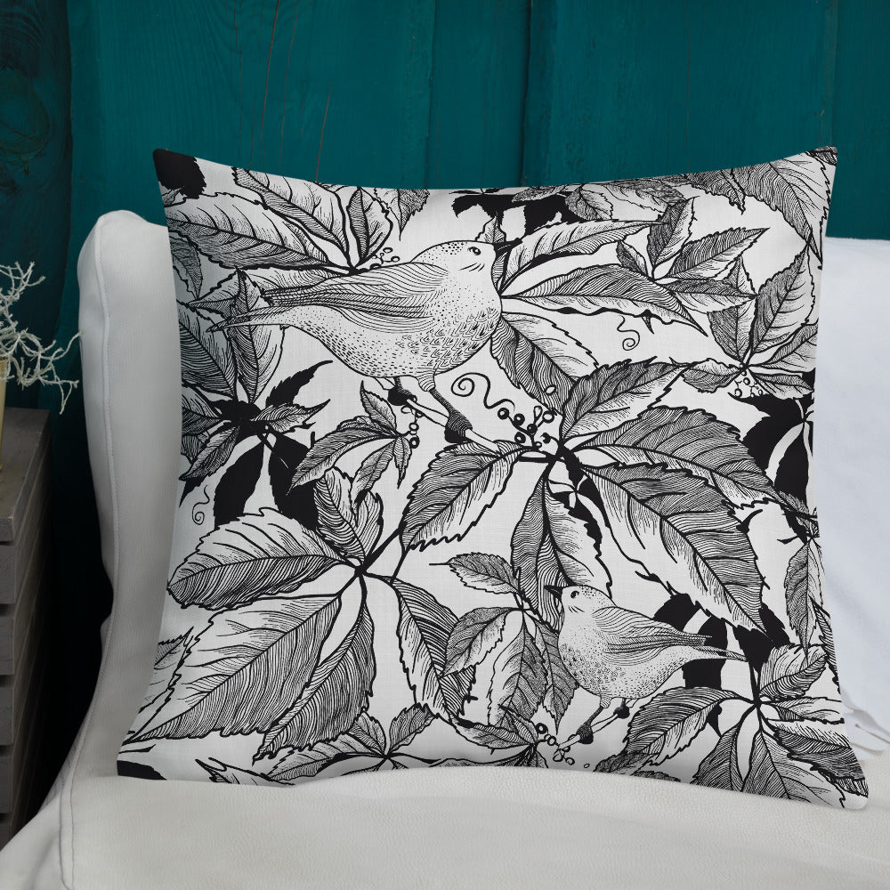 Premium Pillow - Black&White birds
