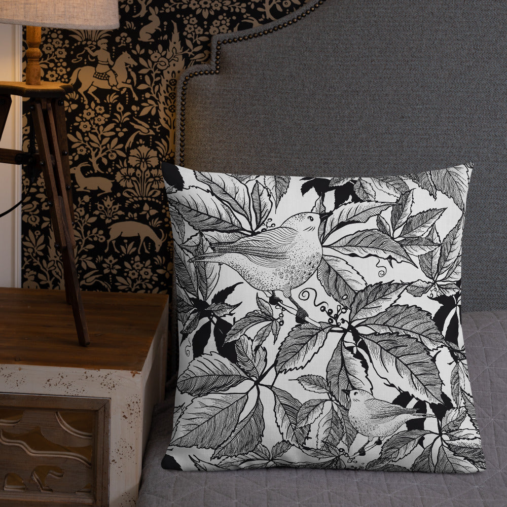 Premium Pillow - Black&White birds