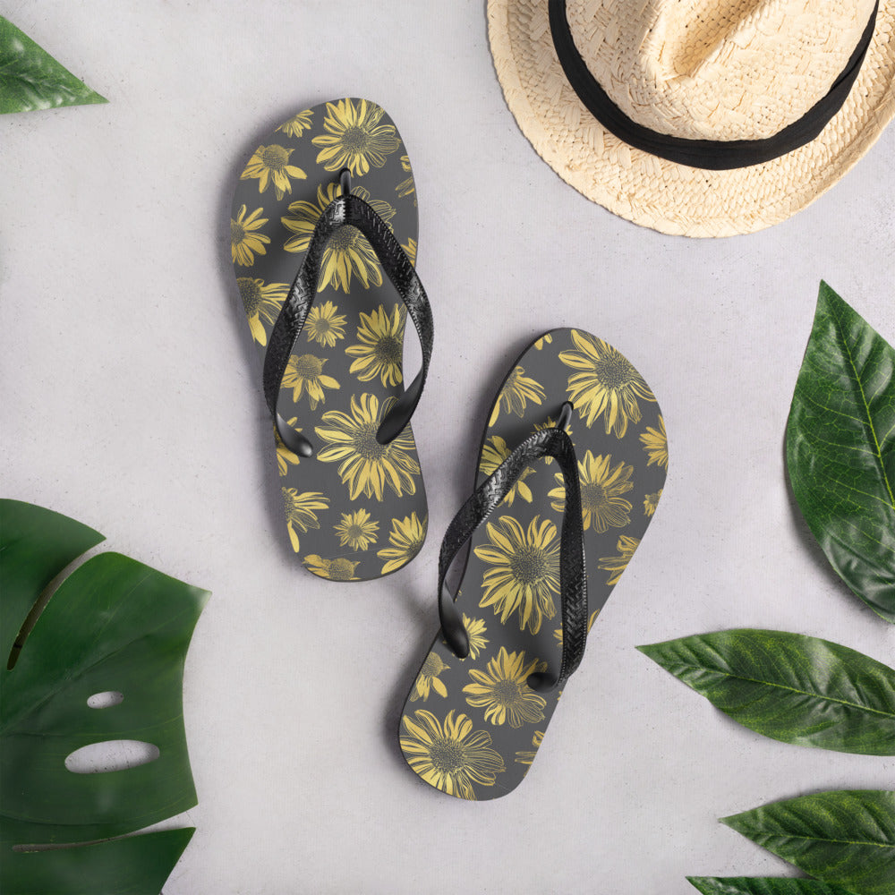 Flip-Flops - Golden flowers